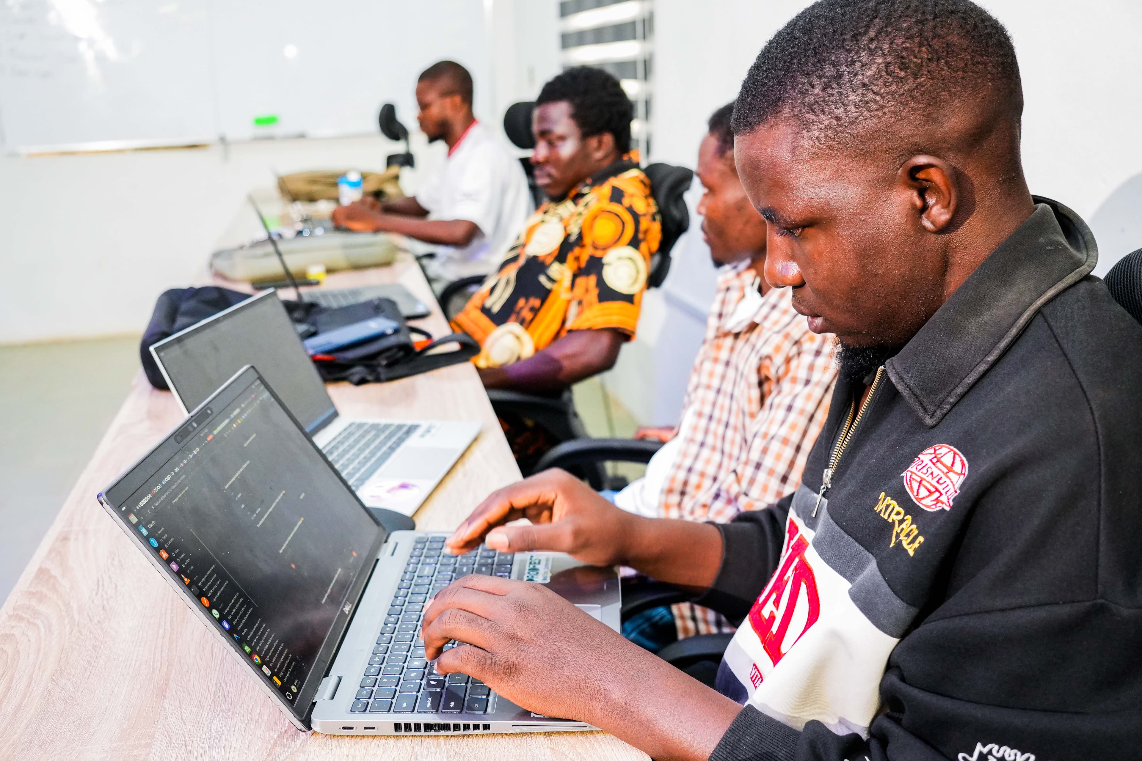 A Blockfuse Labs engineer working on a client project